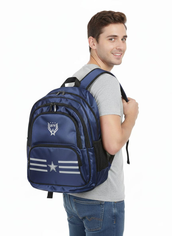 ⭐ “Navy Star Student Backpack – Multipocket School Bag” 🎒