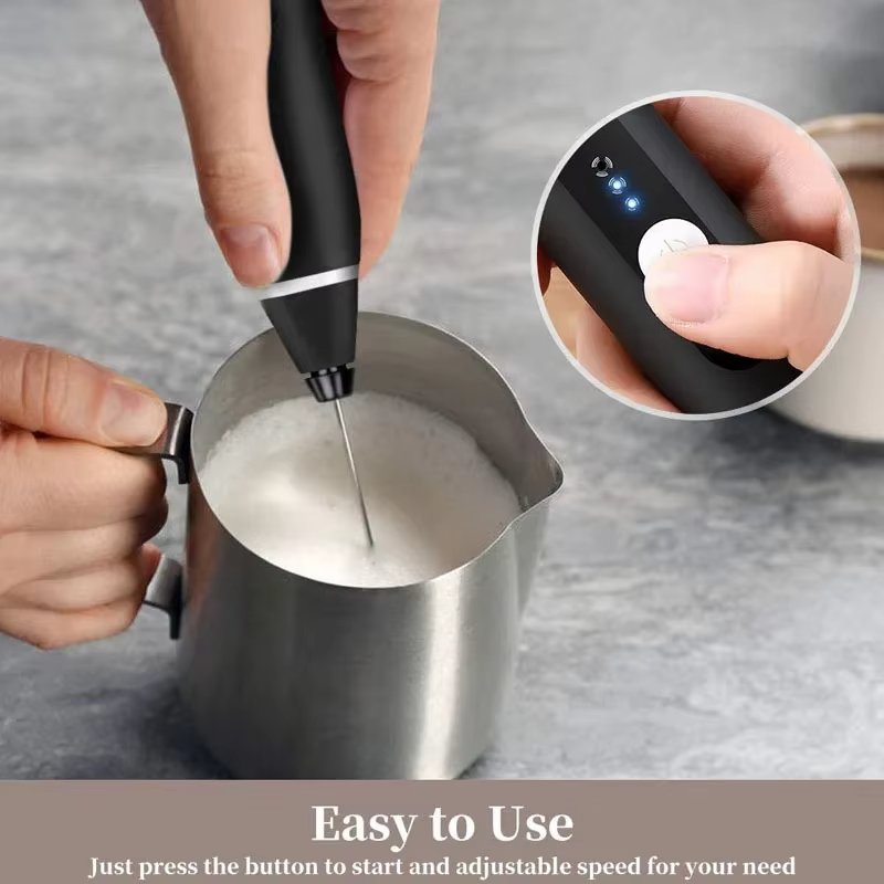 Electric Milk Frother Wand | Rechargeable 2-in-1 Coffee Mixer