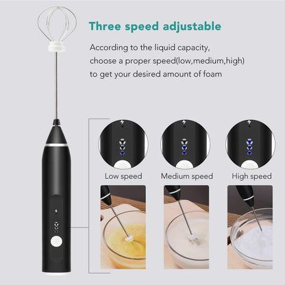 Electric Milk Frother Wand | Rechargeable 2-in-1 Coffee Mixer